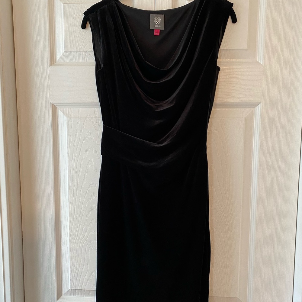 Vince Camuto black velvet dress